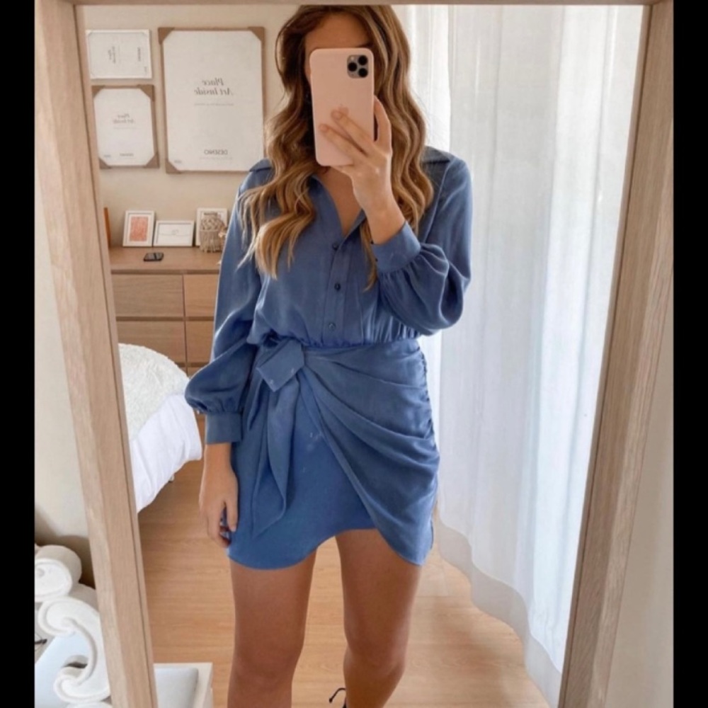 Zara satin effect knotted dress